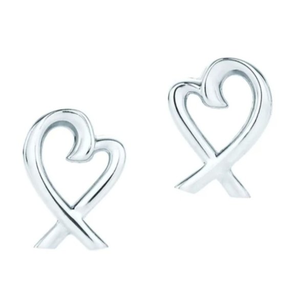 Tiffany & Co. Jewelry - Tiffany & Co Earrings Paloma Picasso Loving Heart Small Stud Earrings in Silver